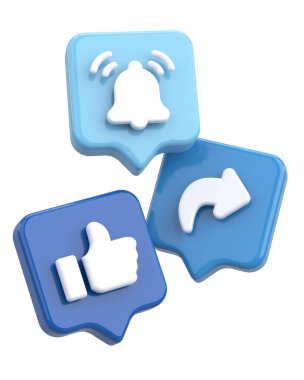 Ortak abonelik simgesi gibi. 3B illüstrasyon.