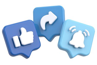 Ortak abonelik simgesi gibi. 3B illüstrasyon.