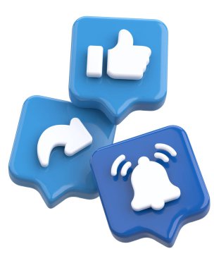 Ortak abonelik simgesi gibi. 3B illüstrasyon.