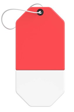 İndirimli etiket. Satış afişi. 3B illüstrasyon.