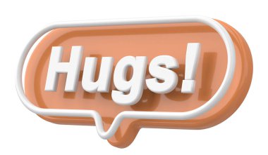 Sarılalım. Kelime ve deyim. 3B illüstrasyon.