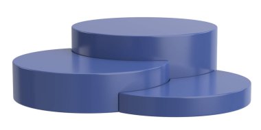 Ürün sergisi. Ürün podyumu. 3B illüstrasyon.