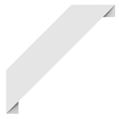 Köşedeki etiket. Köşedeki etiket. 3B illüstrasyon.