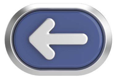 Önceki düğme. Arka düğme. 3B illüstrasyon.