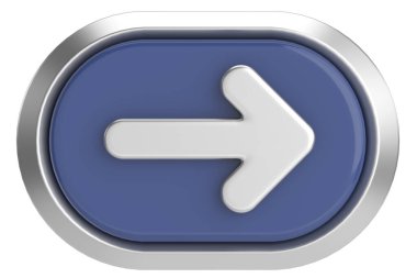 Sonraki düğme. Devam et düğmesi. 3B illüstrasyon.