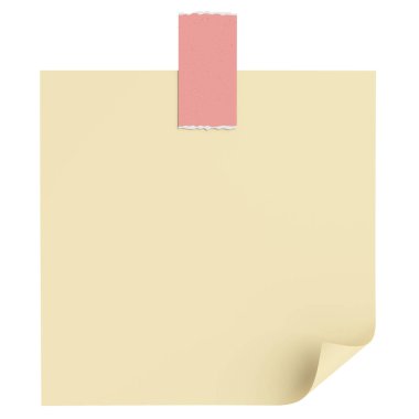 Üç boyutlu not defteri. Yapışkan bir not. 3B illüstrasyon.