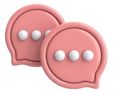 Canlı sohbet simgesi. Sohbet ikonu. 3B illüstrasyon.