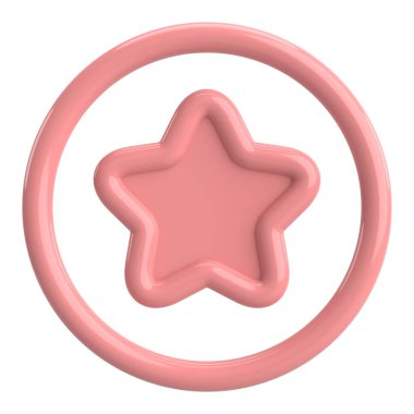 Üç boyutlu yıldız. Yıldız ikonu. 3B illüstrasyon.