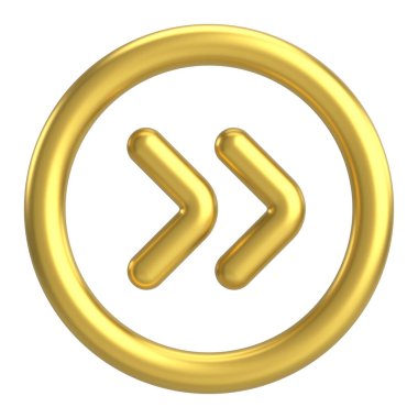 Sonraki düğme. Devam et düğmesi. 3B illüstrasyon.