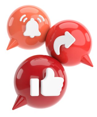 Ortak abonelik simgesi gibi. 3B illüstrasyon.