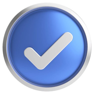 3 boyutlu onay kutusu. İşaretle. 3B illüstrasyon.