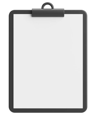 Not kağıdıyla birlikte pano. 3B illüstrasyon.