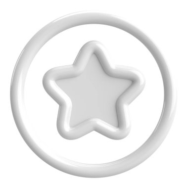 Üç boyutlu yıldız. Yıldız ikonu. 3B illüstrasyon.