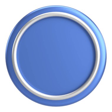 Üç boyutlu daire düğmesi. Boş tuş. 3B illüstrasyon.