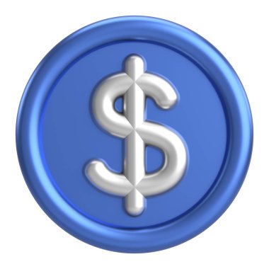 3D dolar işareti. 3B illüstrasyon.