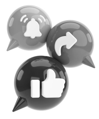 Ortak abonelik simgesi gibi. 3B illüstrasyon.