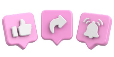 Ortak abonelik simgesi gibi. 3B illüstrasyon.