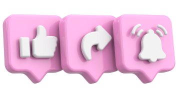 Ortak abonelik simgesi gibi. 3B illüstrasyon.