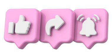 Ortak abonelik simgesi gibi. 3B illüstrasyon.