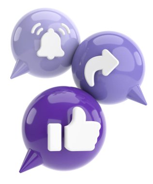 Ortak abonelik simgesi gibi. 3B illüstrasyon.