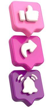 Ortak abonelik simgesi gibi. 3B illüstrasyon.