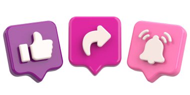 Ortak abonelik simgesi gibi. 3B illüstrasyon.