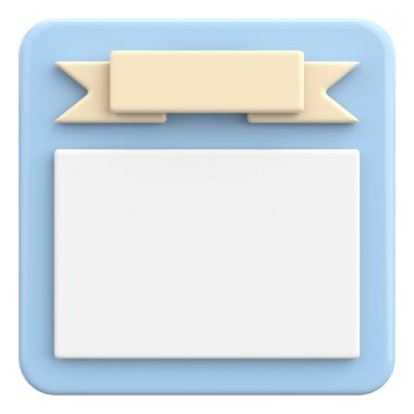 Üç boyutlu not kağıdı. 3B illüstrasyon.