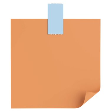 Üç boyutlu not defteri. Yapışkan bir not. 3B illüstrasyon.