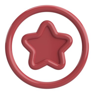 Üç boyutlu yıldız. Yıldız ikonu. 3B illüstrasyon.