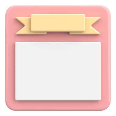 Üç boyutlu not kağıdı. 3B illüstrasyon.