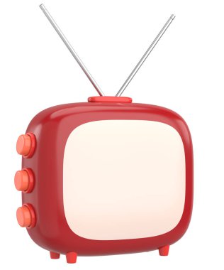 - Televizyon. Üç boyutlu televizyon. 3B illüstrasyon.