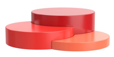 Ürün sergisi. Ürün podyumu. 3B illüstrasyon.