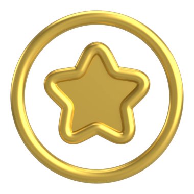 Üç boyutlu yıldız. Yıldız ikonu. 3B illüstrasyon.