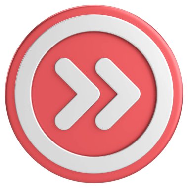 Sonraki düğme. Devam et düğmesi. 3B illüstrasyon.