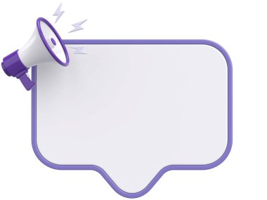 Magafonlu Bildiri Kutusu. 3B Görüntü.