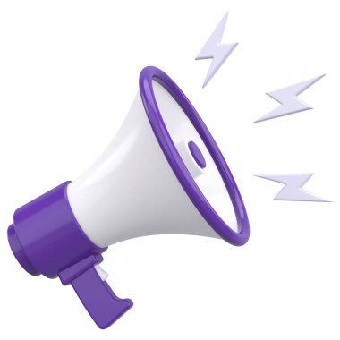 3D Magaphone. Duyuru. 3B Görüntü.