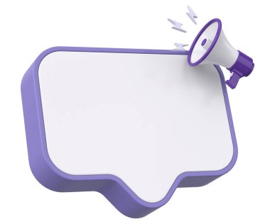 Magafonlu Bildiri Kutusu. 3B Görüntü.