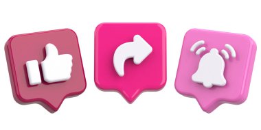 Ortak abonelik simgesi gibi. 3B illüstrasyon.