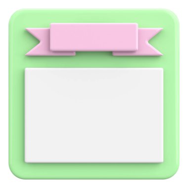 Üç boyutlu not kağıdı. 3B illüstrasyon.