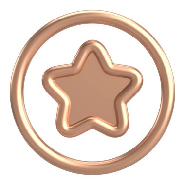 Üç boyutlu yıldız. Yıldız ikonu. 3B illüstrasyon.