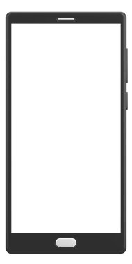 Üç boyutlu akıllı telefon çerçevesi. Mobil cihaz Mockup. 3B illüstrasyon.