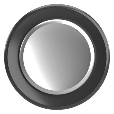 Üç boyutlu daire düğmesi. Boş tuş. 3B illüstrasyon.