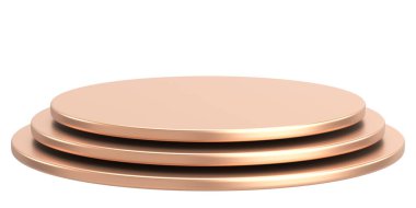 Ürün sergisi. Ürün podyumu. 3B illüstrasyon.