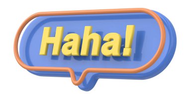 Haha! Kelime ve deyim. 3B illüstrasyon.