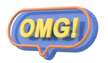 Aman Tanrım. Aman Tanrım, söz ve söz. 3B illüstrasyon.