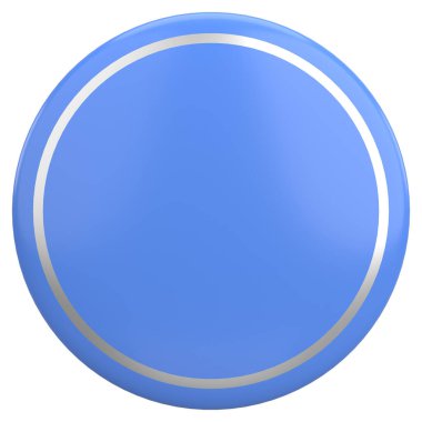 Üç boyutlu daire düğmesi. Boş tuş. 3B illüstrasyon.