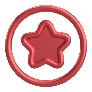 Üç boyutlu yıldız. Yıldız ikonu. 3B illüstrasyon.