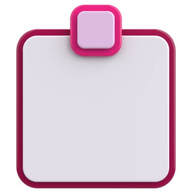 Üç boyutlu uyarı kutusu. Boş mesaj kutusu. 3B illüstrasyon.