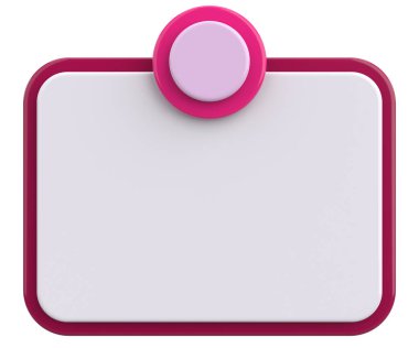 Üç boyutlu uyarı kutusu. Boş mesaj kutusu. 3B illüstrasyon.