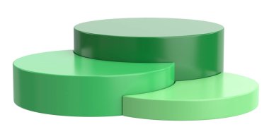 Ürün sergisi. Ürün podyumu. 3B illüstrasyon.